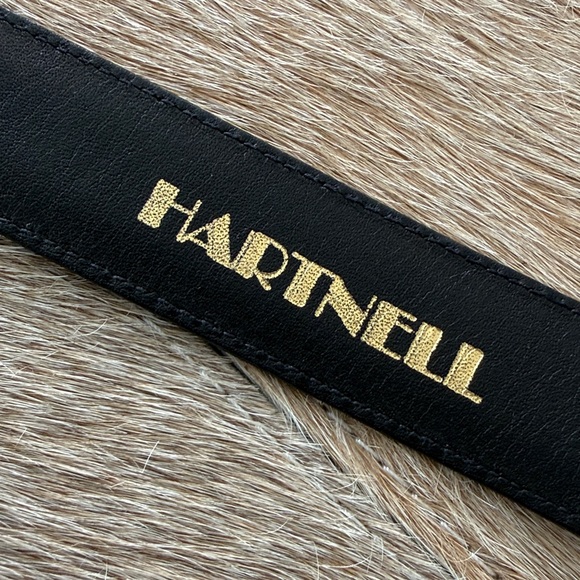 Hartnell Vintage Art Deco Black Alligator Calfskin Leather Belt - Size Large - Picture 8 of 11